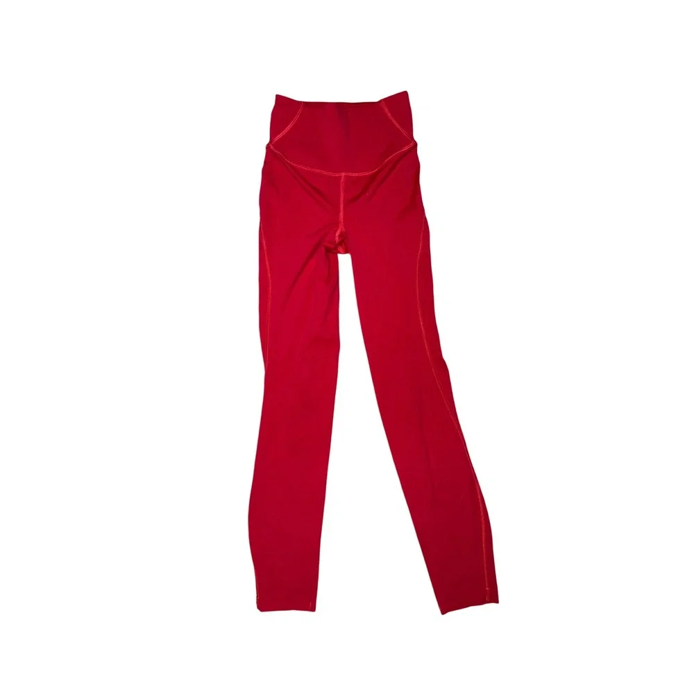 Lululemon Base Pace High Rise Legging Women Size 0 Red Excellent Yoga LW5DKHS‎
